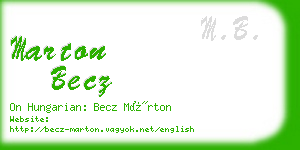 marton becz business card